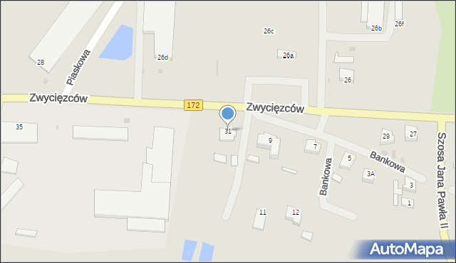 Barwice, Zwycięzców, 31, mapa Barwice