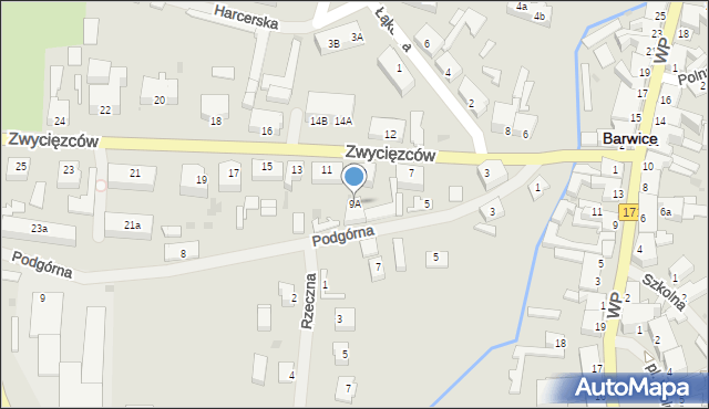 Barwice, Zwycięzców, 9A, mapa Barwice