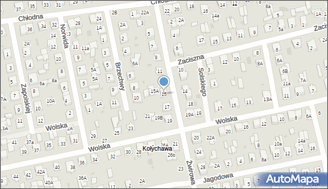 Biała Podlaska, Żwirowa, 15, mapa Białej Podlaskiej