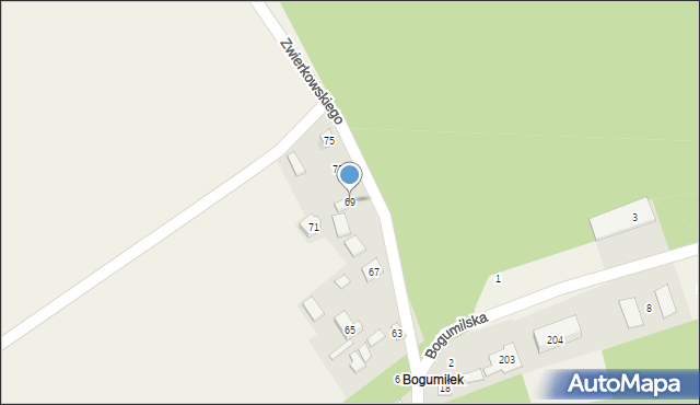 Biała Wielka, Zwierkowskiego Walentego, 69, mapa Biała Wielka