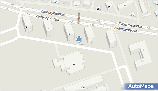 Białystok, Zwierzyniecka, 12p, mapa Białegostoku