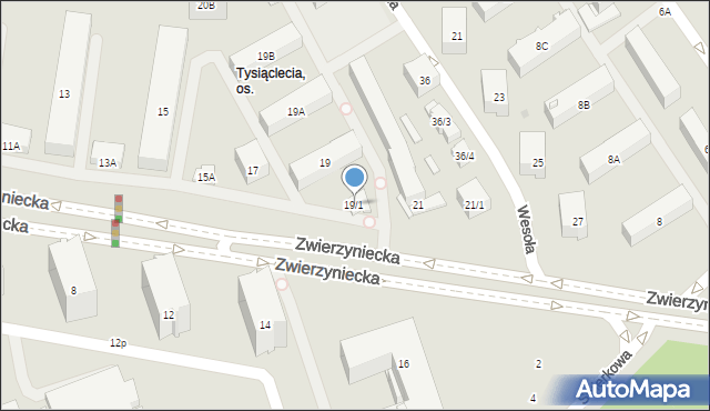 Białystok, Zwierzyniecka, 19/1, mapa Białegostoku