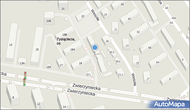 Białystok, Zwierzyniecka, 21, mapa Białegostoku