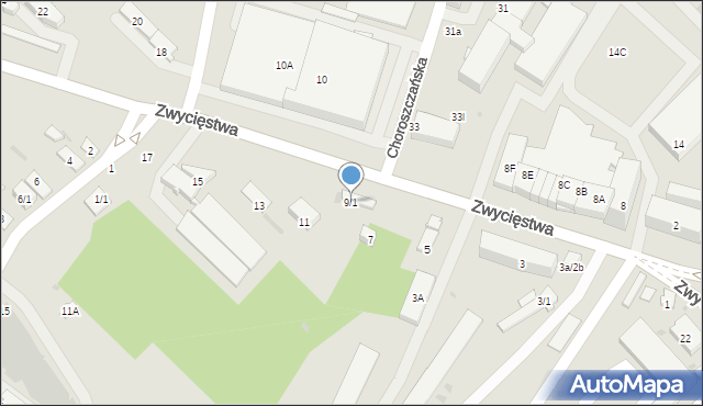 Białystok, Zwycięstwa, 9/1, mapa Białegostoku