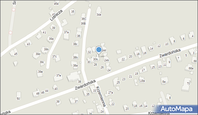 Bielsko-Biała, Zwardońska, 30c, mapa Bielsko-Białej