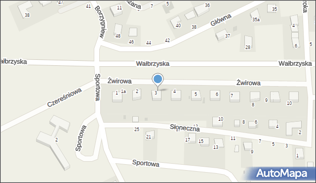 Borzygniew, Żwirowa, 3a, mapa Borzygniew