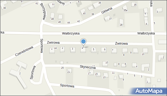 Borzygniew, Żwirowa, 4a, mapa Borzygniew