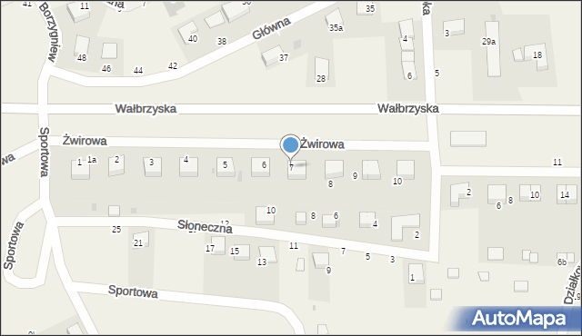 Borzygniew, Żwirowa, 7, mapa Borzygniew