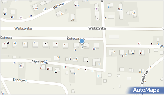 Borzygniew, Żwirowa, 9, mapa Borzygniew