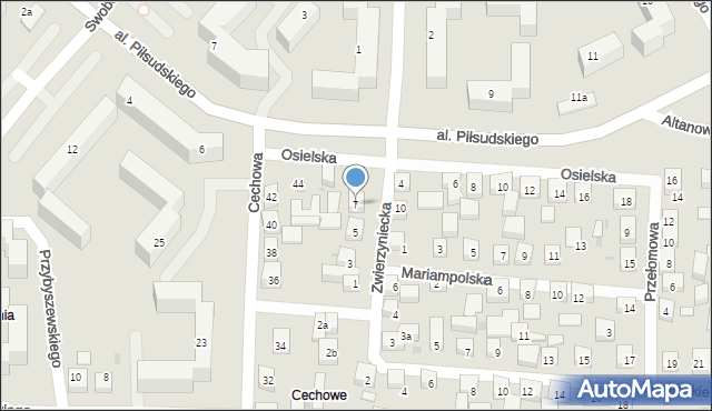 Bydgoszcz, Zwierzyniecka, 7, mapa Bydgoszczy