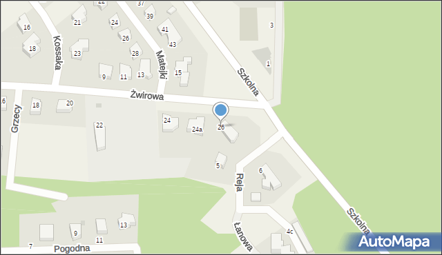 Charzykowy, Żwirowa, 26, mapa Charzykowy