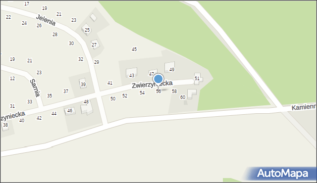 Cieszów, Zwierzyniecka, 56, mapa Cieszów