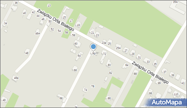 Dąbrowa Górnicza, Związku Orła Białego, 70, mapa Dąbrowa Górnicza