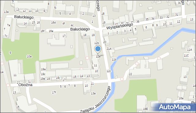 Elbląg, Związku Jaszczurczego, 12a, mapa Elbląga