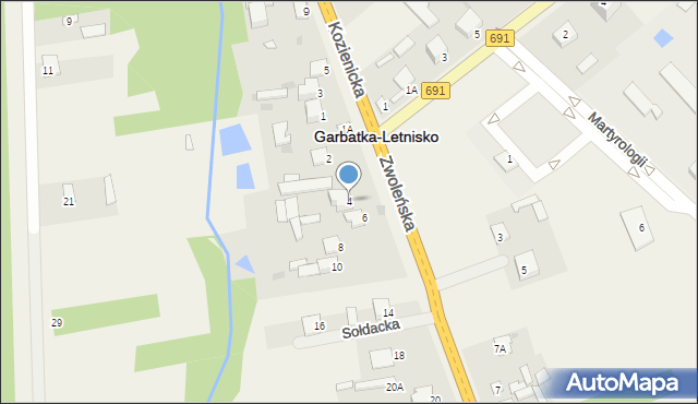 Garbatka-Letnisko, Zwoleńska, 4, mapa Garbatka-Letnisko