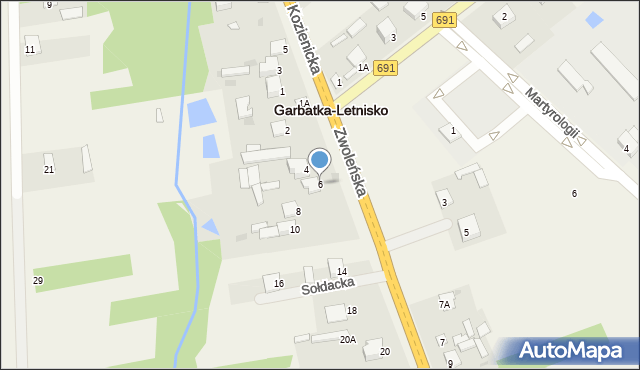 Garbatka-Letnisko, Zwoleńska, 6, mapa Garbatka-Letnisko