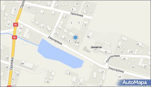 Jasienie, Zwycięstwa, 7, mapa Jasienie