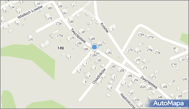 Jaworzno, Zwycięstwa, 164, mapa Jaworzno