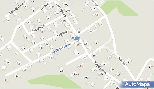 Jaworzno, Zwycięstwa, 180, mapa Jaworzno