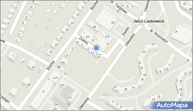 Jelcz-Laskowice, Żwirki Franciszka, 18, mapa Jelcz-Laskowice