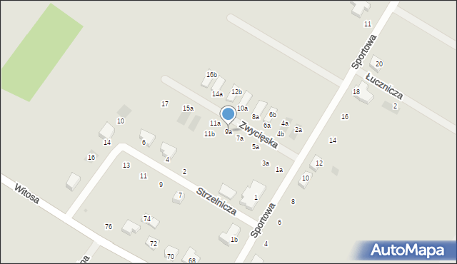 Jelcz-Laskowice, Zwycięska, 9a, mapa Jelcz-Laskowice