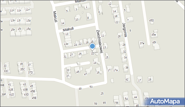 Katowice, Zwoźniakowej Renaty, 12, mapa Katowic