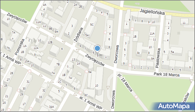 Kołobrzeg, Zwycięzców, 3, mapa Kołobrzegu