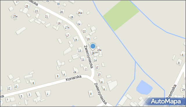 Kórnik, Zwierzyniecka, 16, mapa Kórnik