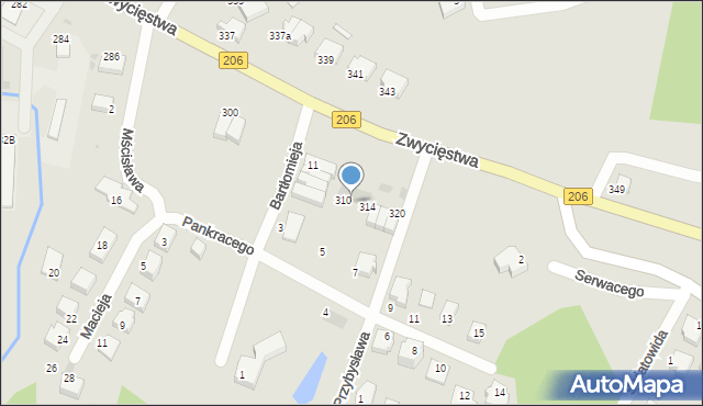 Koszalin, Zwycięstwa, 312, mapa Koszalina