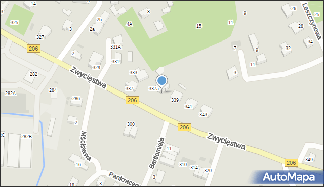 Koszalin, Zwycięstwa, 337b, mapa Koszalina