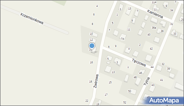 Krosno, Żwirowa, 14a, mapa Krosna