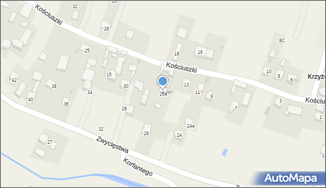 Krzyżowice, Zwycięstwa, 26a, mapa Krzyżowice