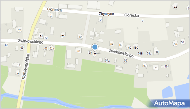 Lelów, Żwirkowskiego, 57, mapa Lelów