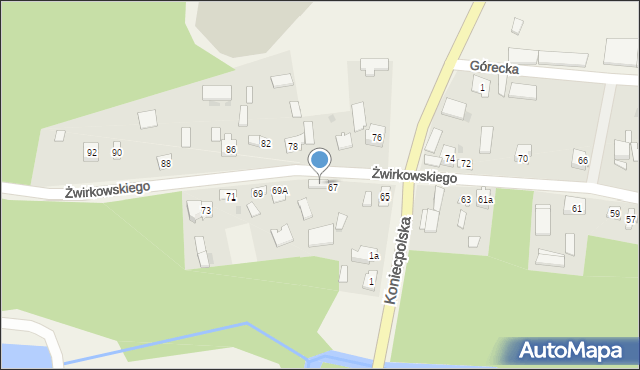 Lelów, Żwirkowskiego, 67A, mapa Lelów