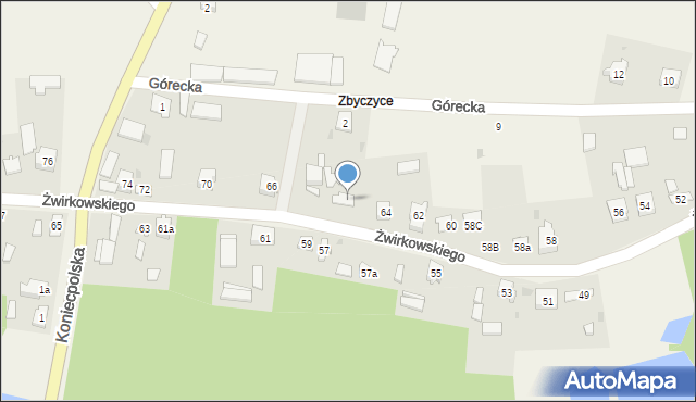 Lelów, Żwirkowskiego, 68a, mapa Lelów