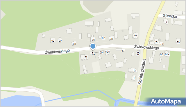 Lelów, Żwirkowskiego, 71, mapa Lelów