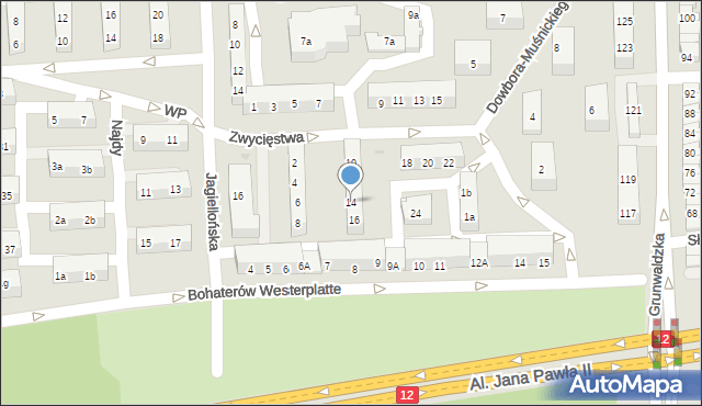 Leszno, Zwycięstwa, 14, mapa Leszno