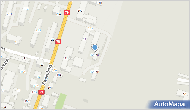 Lipsko, Zwoleńska, 12/16a, mapa Lipsko