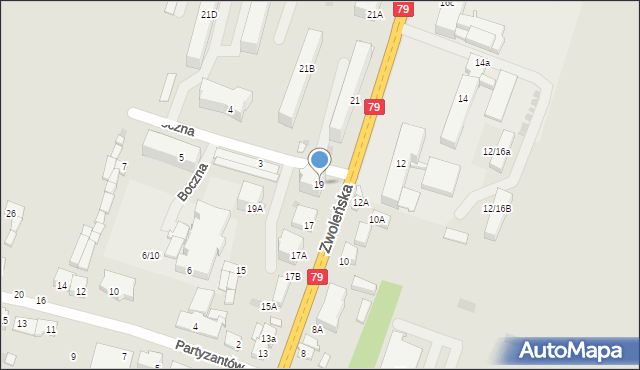 Lipsko, Zwoleńska, 19, mapa Lipsko