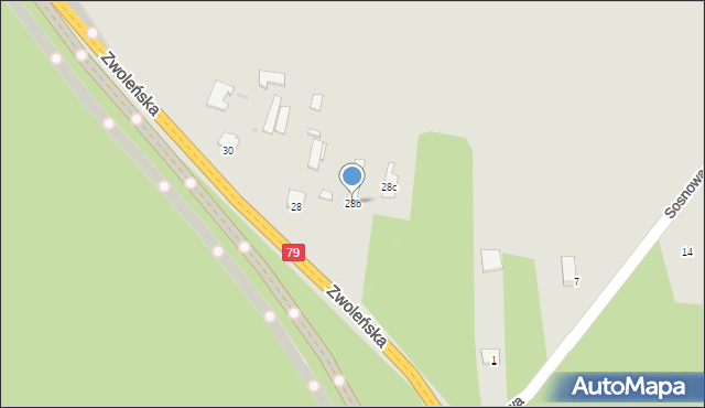 Lipsko, Zwoleńska, 28b, mapa Lipsko