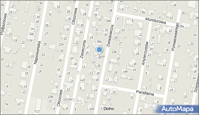 Łódź, Zwiadowcza, 24, mapa Łodzi