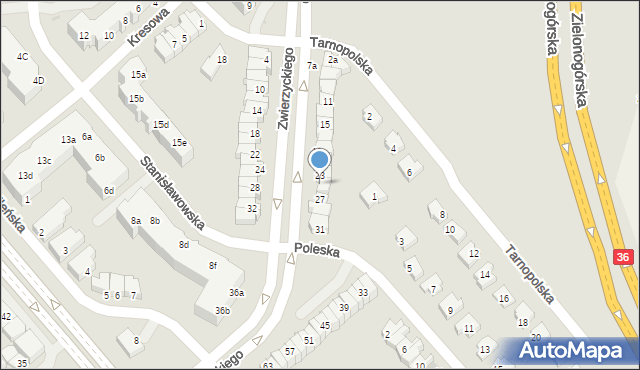 Lubin, Zwierzyckiego Józefa, prof., 25, mapa Lubin