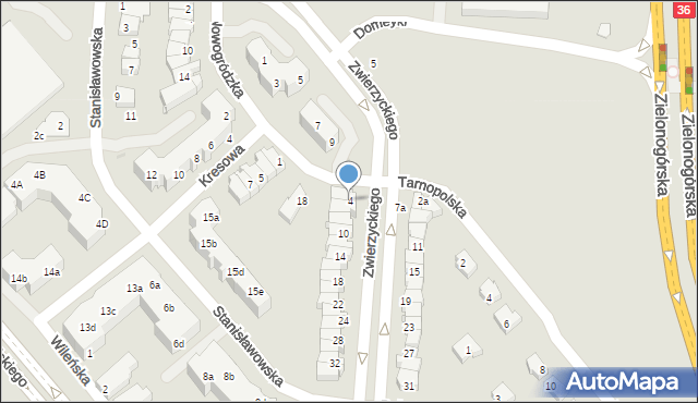 Lubin, Zwierzyckiego Józefa, prof., 4, mapa Lubin