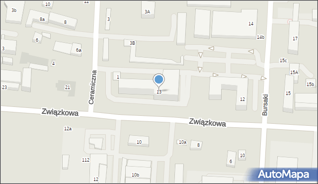 Lublin, Związkowa, 13, mapa Lublina