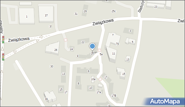 Lublin, Związkowa, 20, mapa Lublina