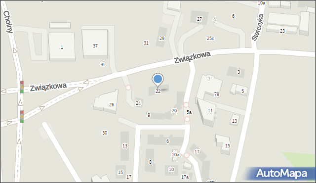 Lublin, Związkowa, 22, mapa Lublina