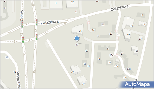 Lublin, Związkowa, 30, mapa Lublina