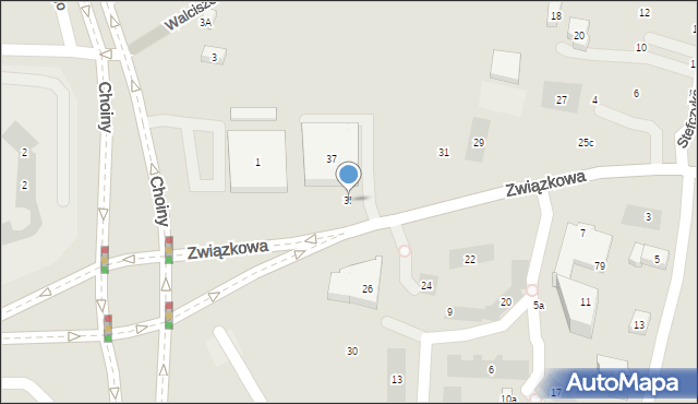 Lublin, Związkowa, 35, mapa Lublina