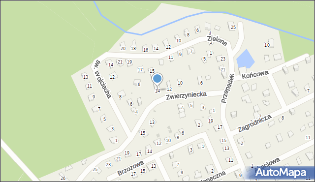 Nienawiszcz, Zwierzyniecka, 14, mapa Nienawiszcz