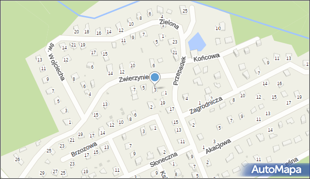 Nienawiszcz, Zwierzyniecka, 3, mapa Nienawiszcz